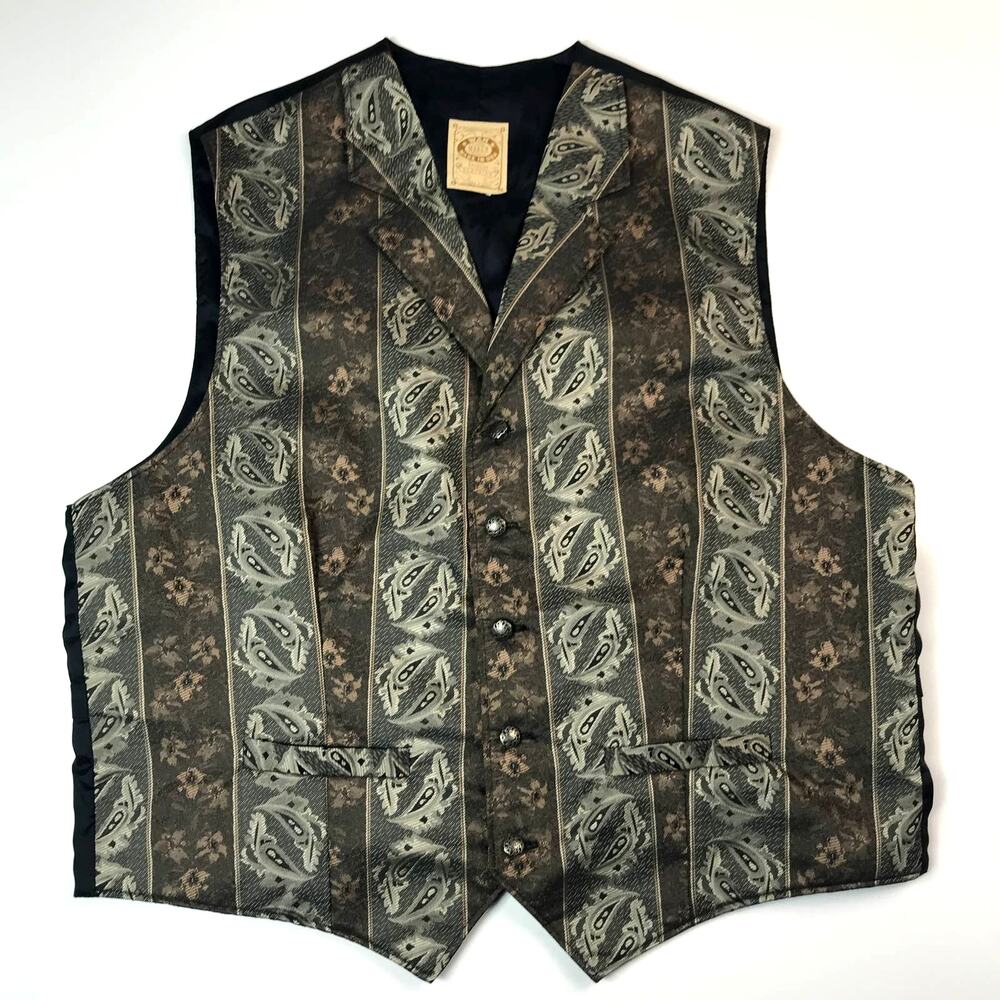 Wah Vest Men's Black & Grey Sleeveless V-Neck Vest Size‎ L